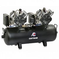 Компрессор Cattani AC400 на 5-6 (3 фазы) установок, тандем 2 мотора по 2 цилиндра, с 2 осушителям